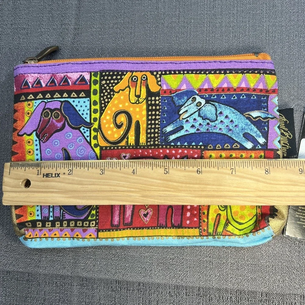 Laurel Burch Colorful Dog Tales Canine‎ Family Cosmetic Pencil Bag NWT